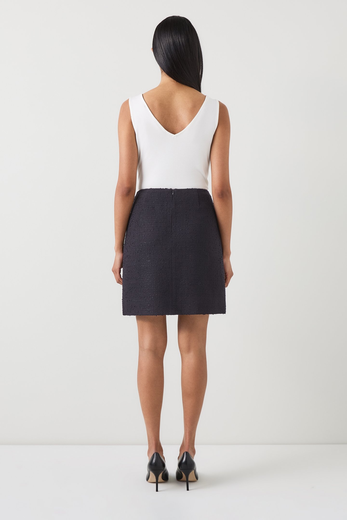 SK CHARLIE TWEED SKIRT BLACK 3