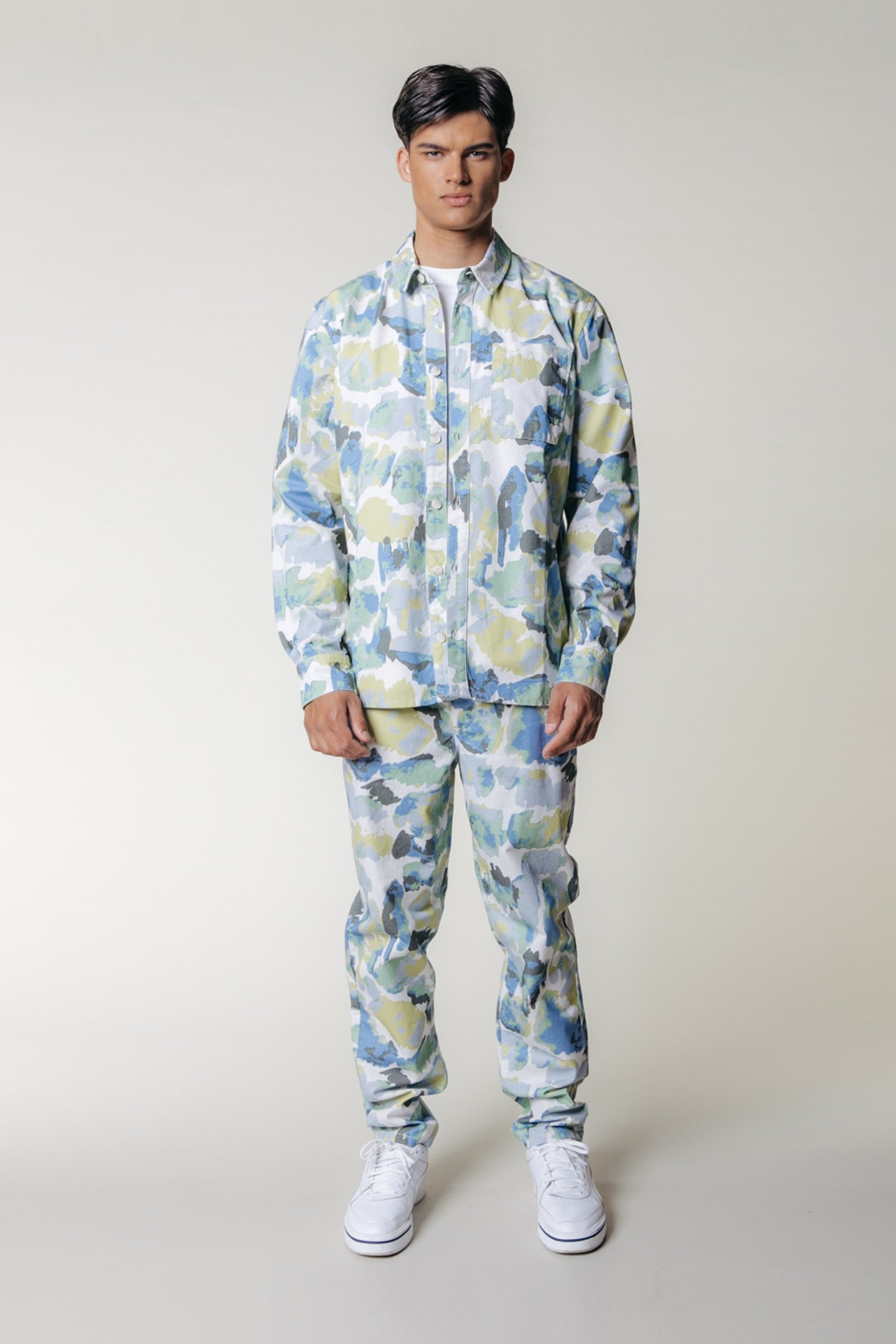 PARKER ABSTRACT LEAVE SHIRT LIME 1