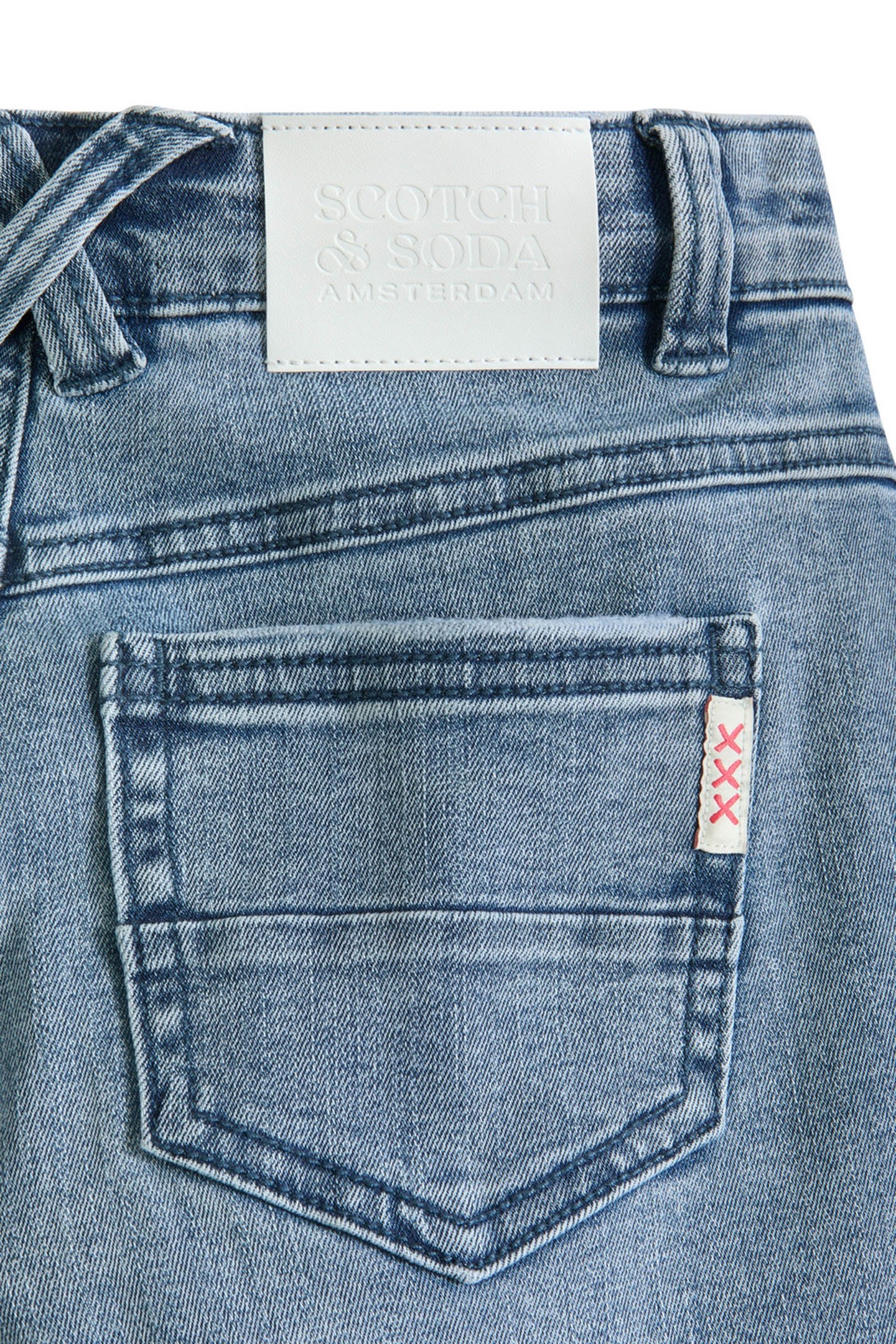 GIRLS STRETCH SLUB DENIM JEANS COASTAL BLUE 4