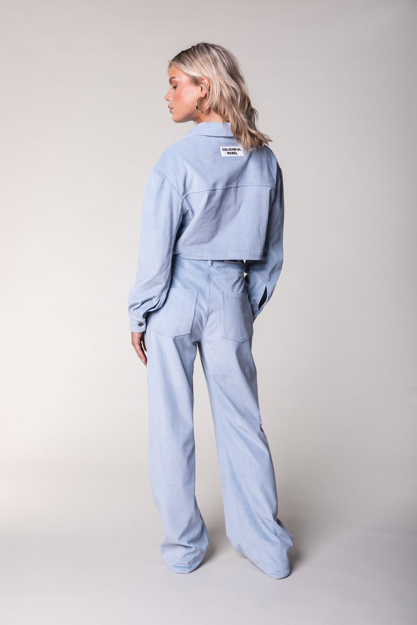 GAIAS CORDUROY HIGH RISE WIDE LEG PANTS SOFT BLUE 2