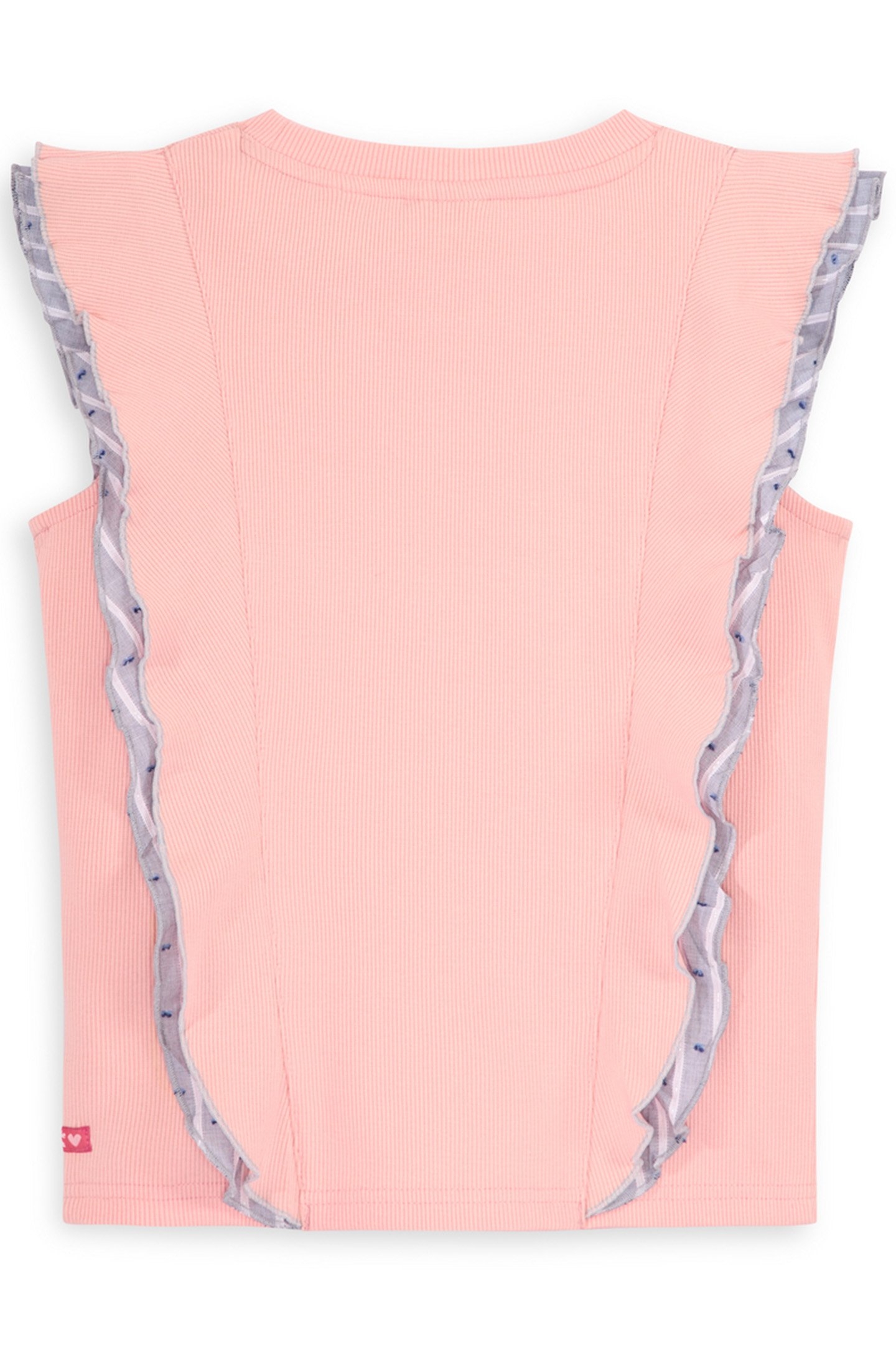 S&S GIRLS DENIM GROUP Y/D RIB RUFFLE FASHION TOP LT PASTEL P 2