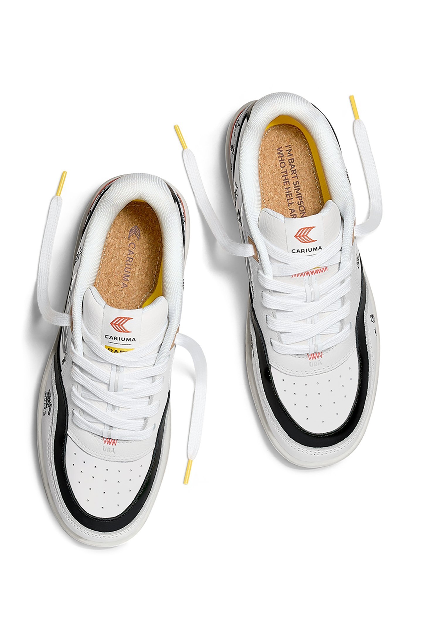 SIMPSONS UBA WHITE LEATHER BART SKATEBOARD SNEAKER 3