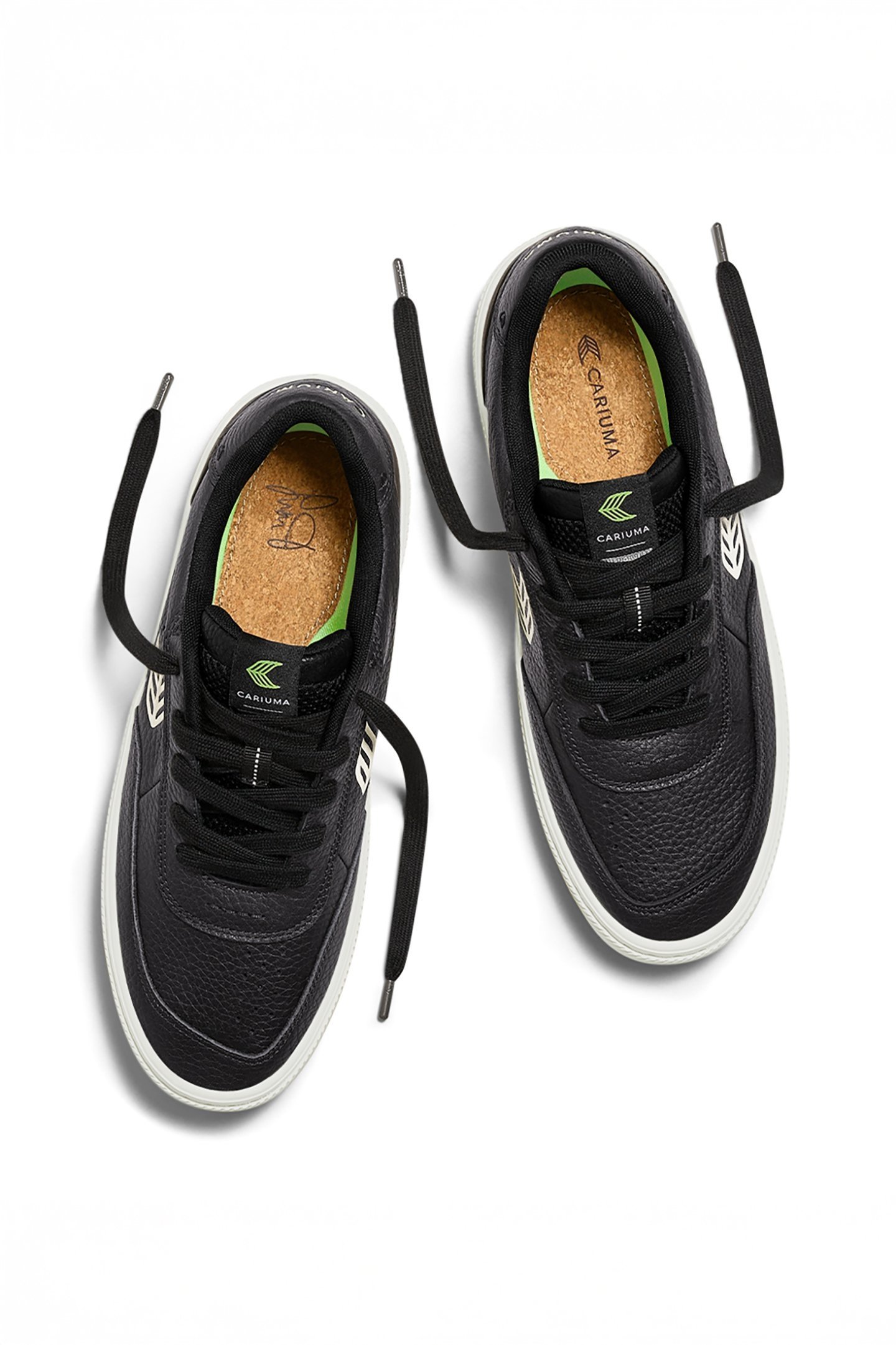 LUAN PRO BLACK PREMIUM LEATHER IVORY LOGO SNEAKER 3