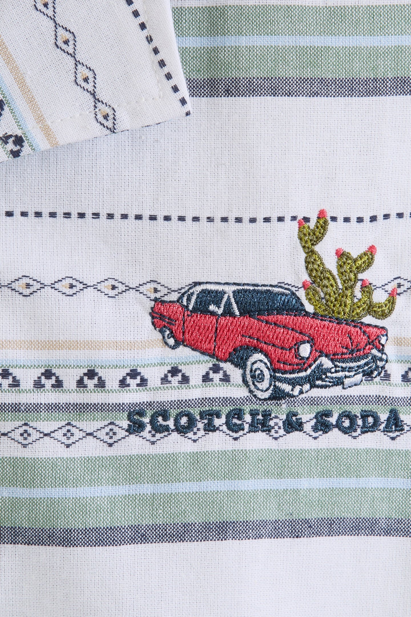 BOYS DOBBY CAMP SHIRT WHITE TRADITIONAL 3