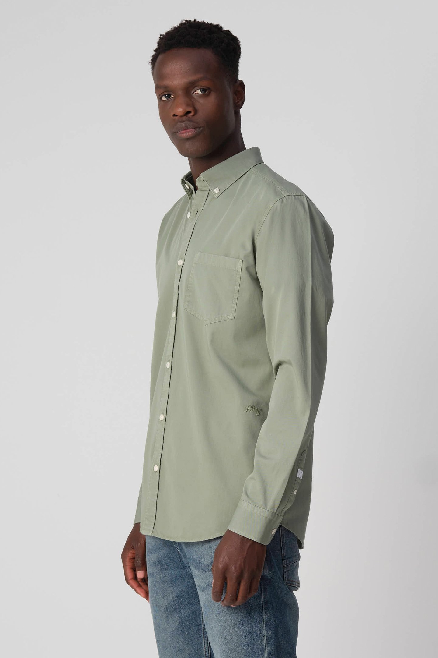 REXTON CASUAL OVERHEMD LM HEDGE GREEN 3