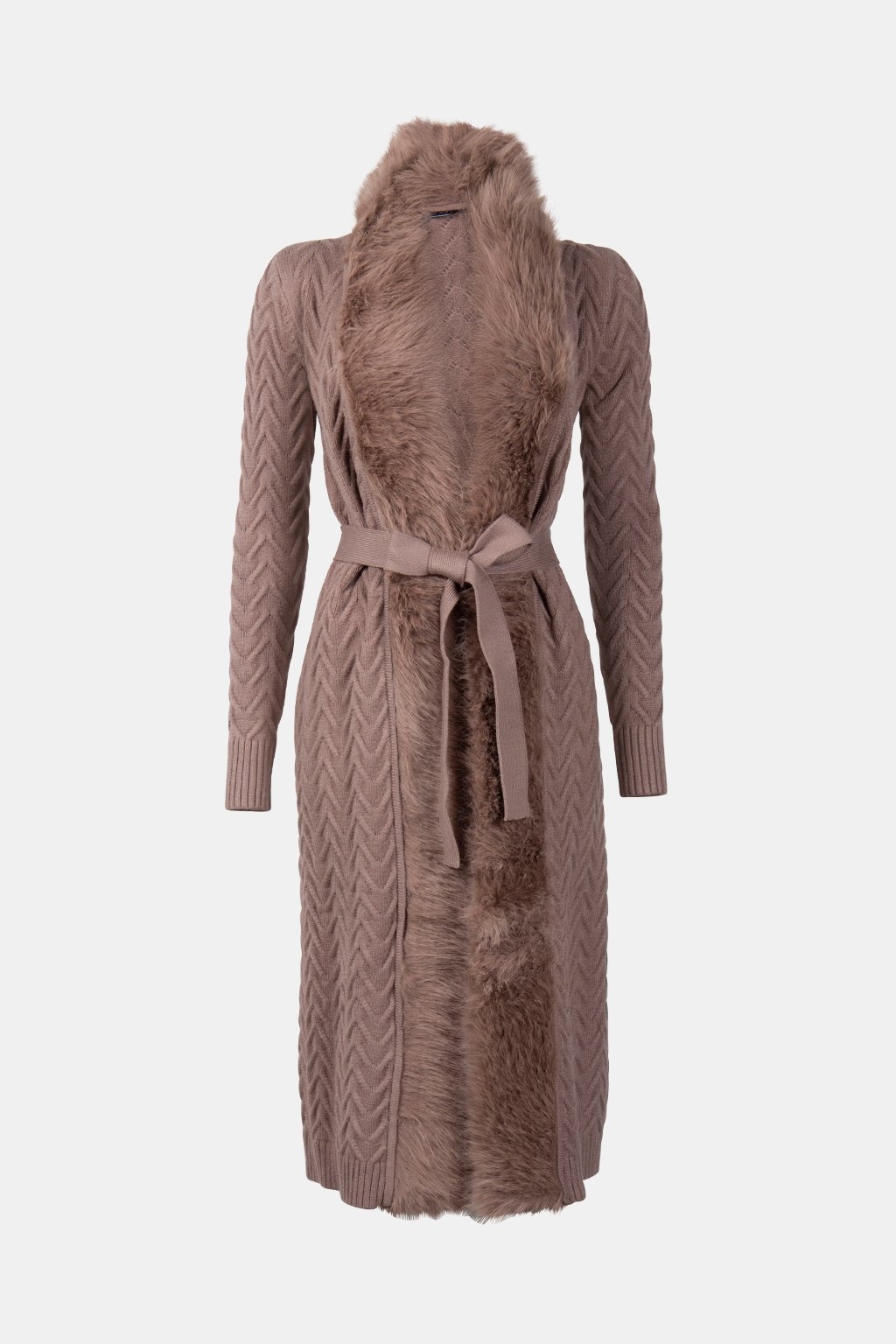 PAULA FAUX FUR LONG SILK TAUPE 3