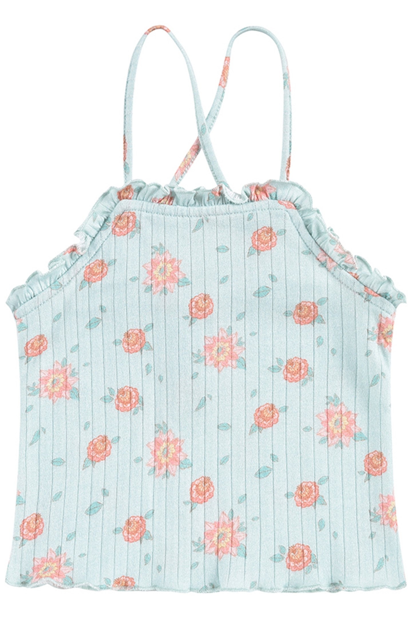 TANK TOP ALASHA VINTAGE BLUE FLOWERS 1