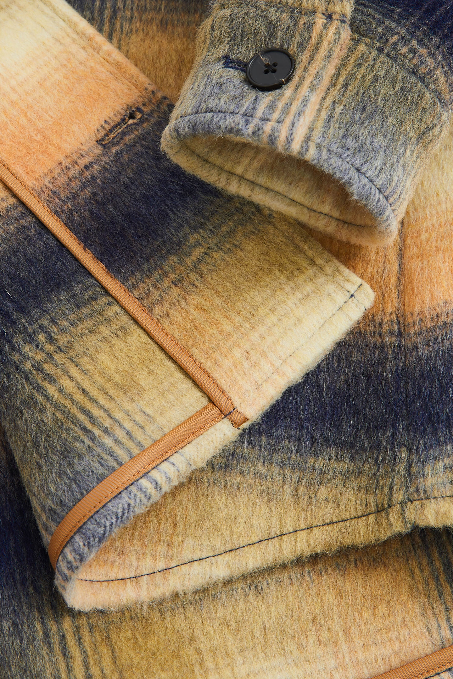 KINKADE LS BRUSHED WOOL CHECK OVERHIRT AMBER ORANGE 6