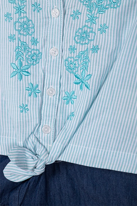 S&S GIRLS 2PC TOP & DENIM SHORT SET BLEACHED AQUA 3