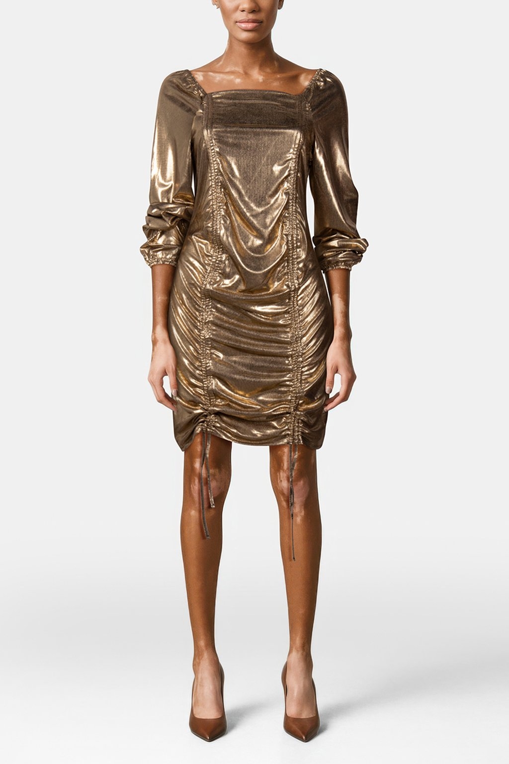 FOIL DOT DRESS BLACK/GOLD 1