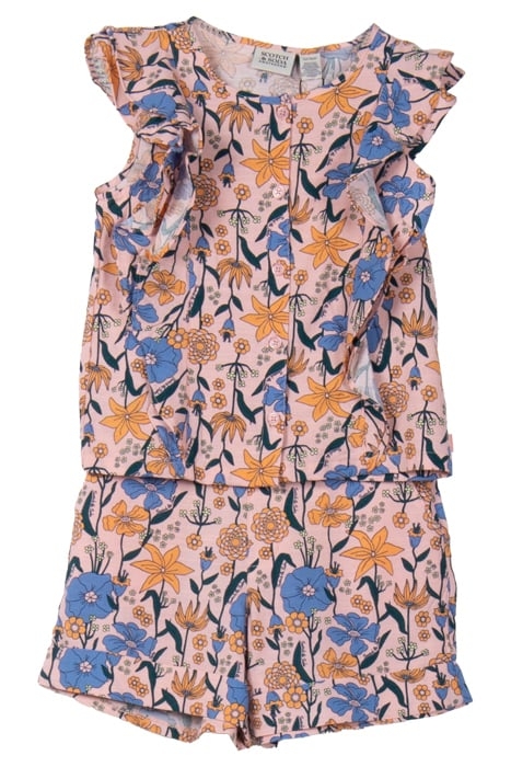 S&S GIRLS SHORT SET LT PASTEL PINK 1