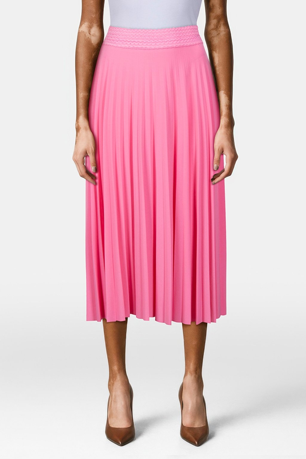 MIDI PLISSEE SKIRT RECYCLED SORBET PINK 1