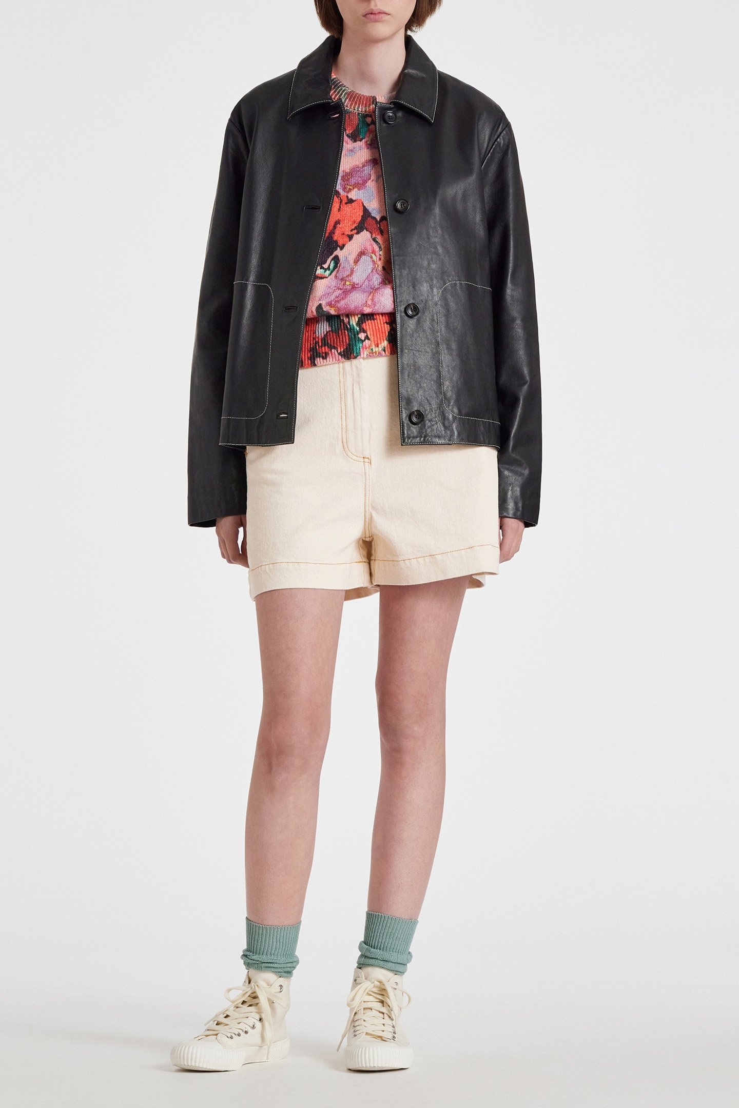 WOMENS DENIM SHORT OFF WHITE 3