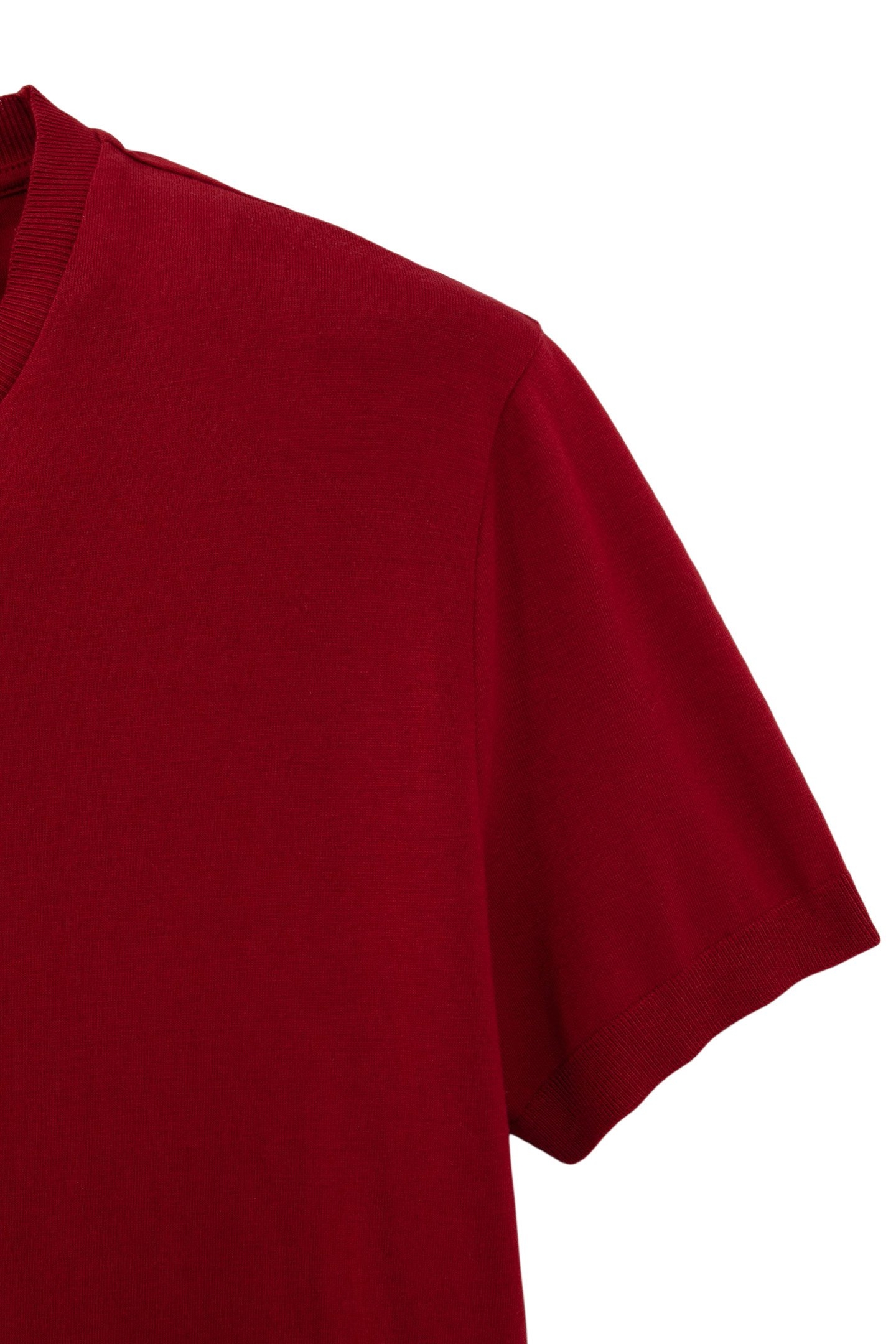 DARK RED COTTON MODAL MIX T-SHIRT 5