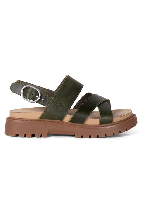 CLAIREMONT WAY BACKSTRAP SANDAL DARK GREEN FULL GRAIN 1