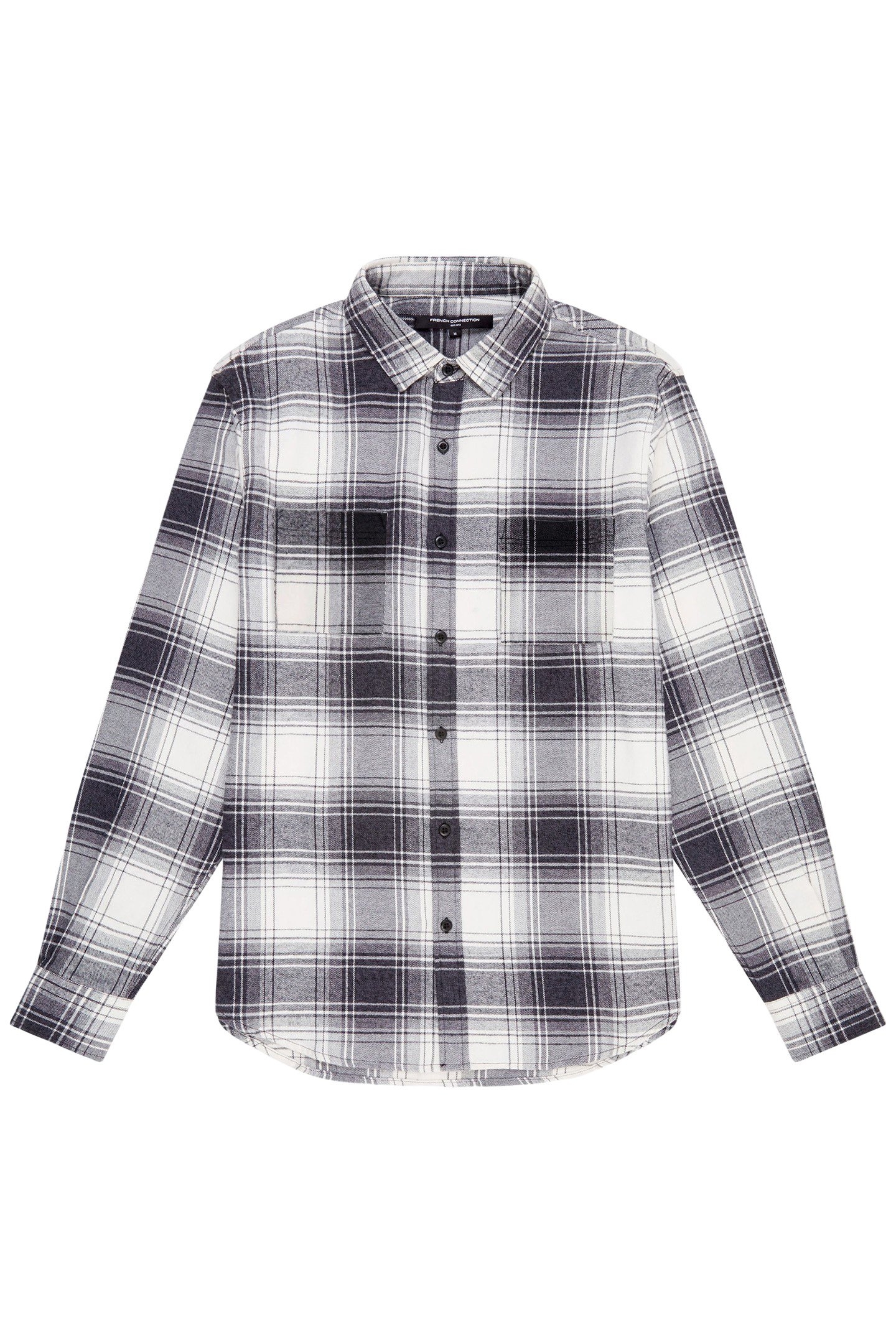 GARMENT WASH FLANNEL SHIRT BLACK CHECK 4