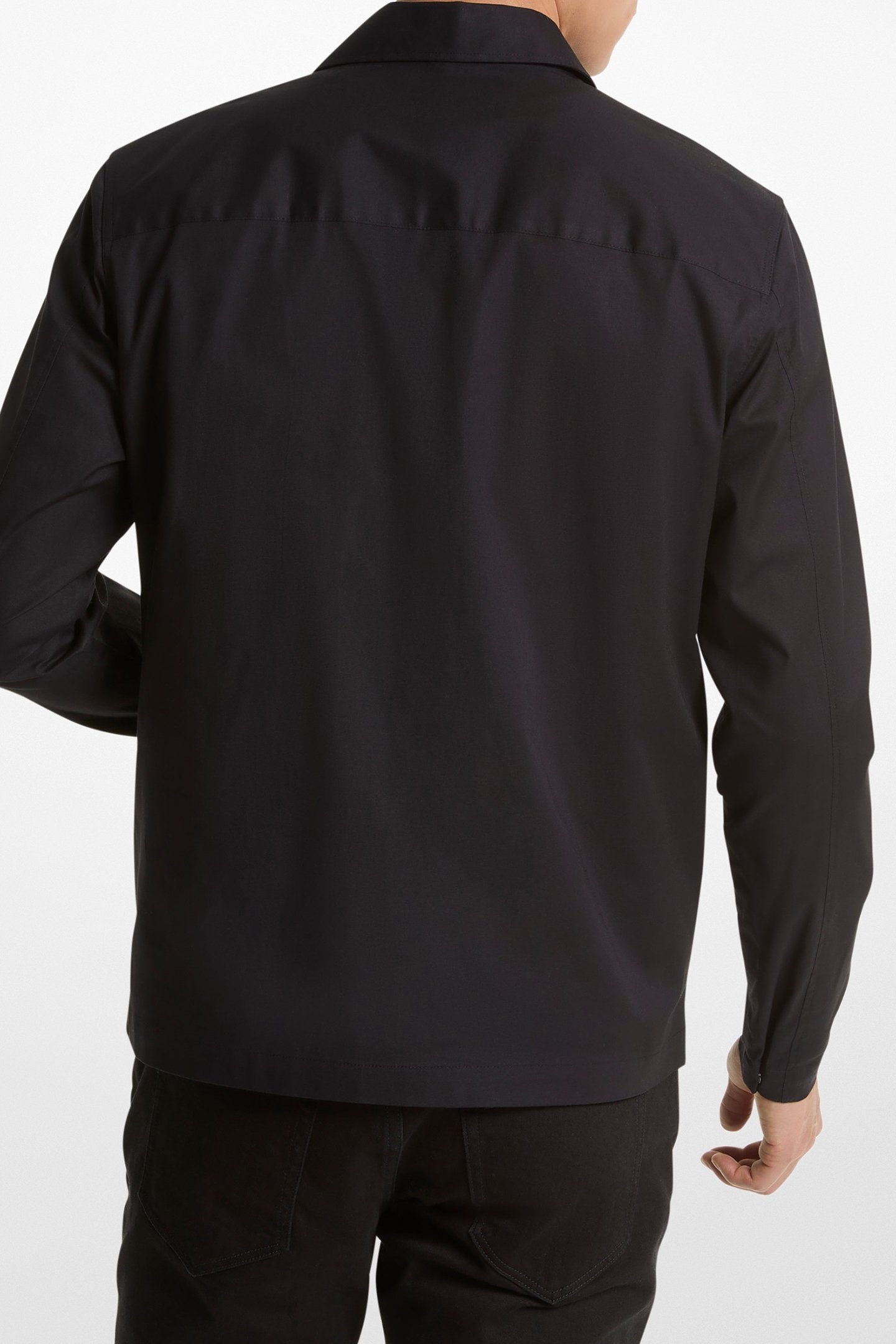 DOUBLE POCKET UTILITY SHIRT JACKET IN BLACK 2