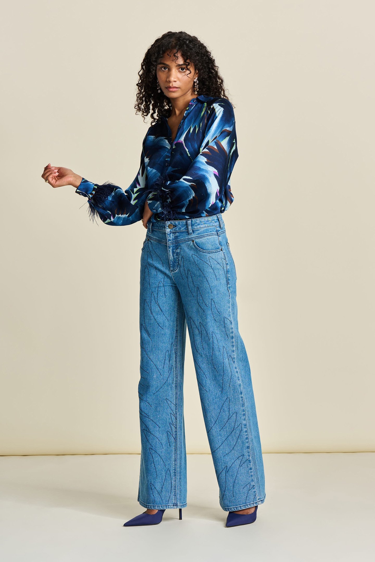 JEANS - WIDE LEG DENIM RHINESTONES 1