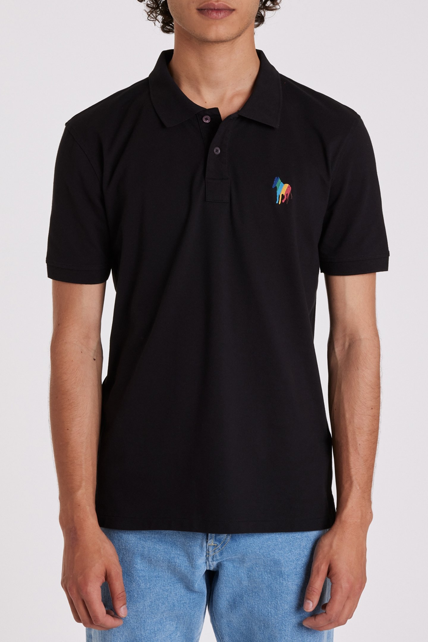 MENS REG FIT POLO ZEB EMB BLACK 1