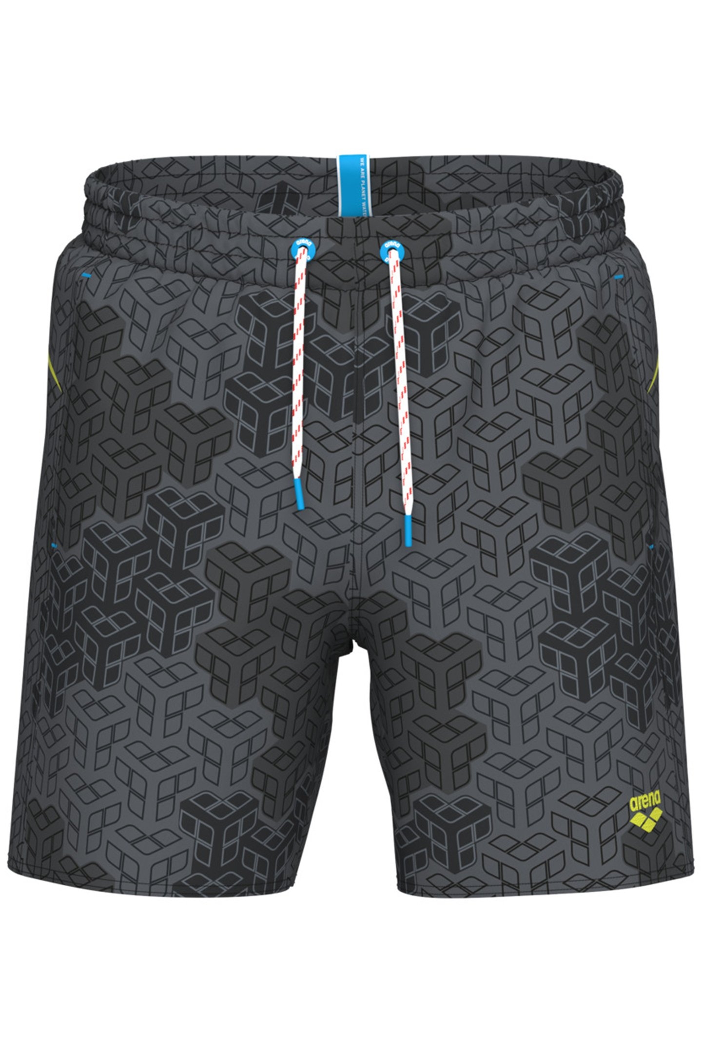 MEN'S ARENA PRO_FILE BEACH BOXER AO BLACK MULTI-SOFT GREEN 4