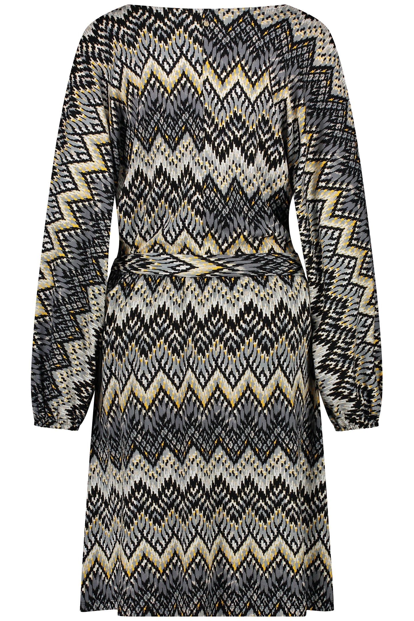 DRESS FLAME STITCH PRINT GREYS 2