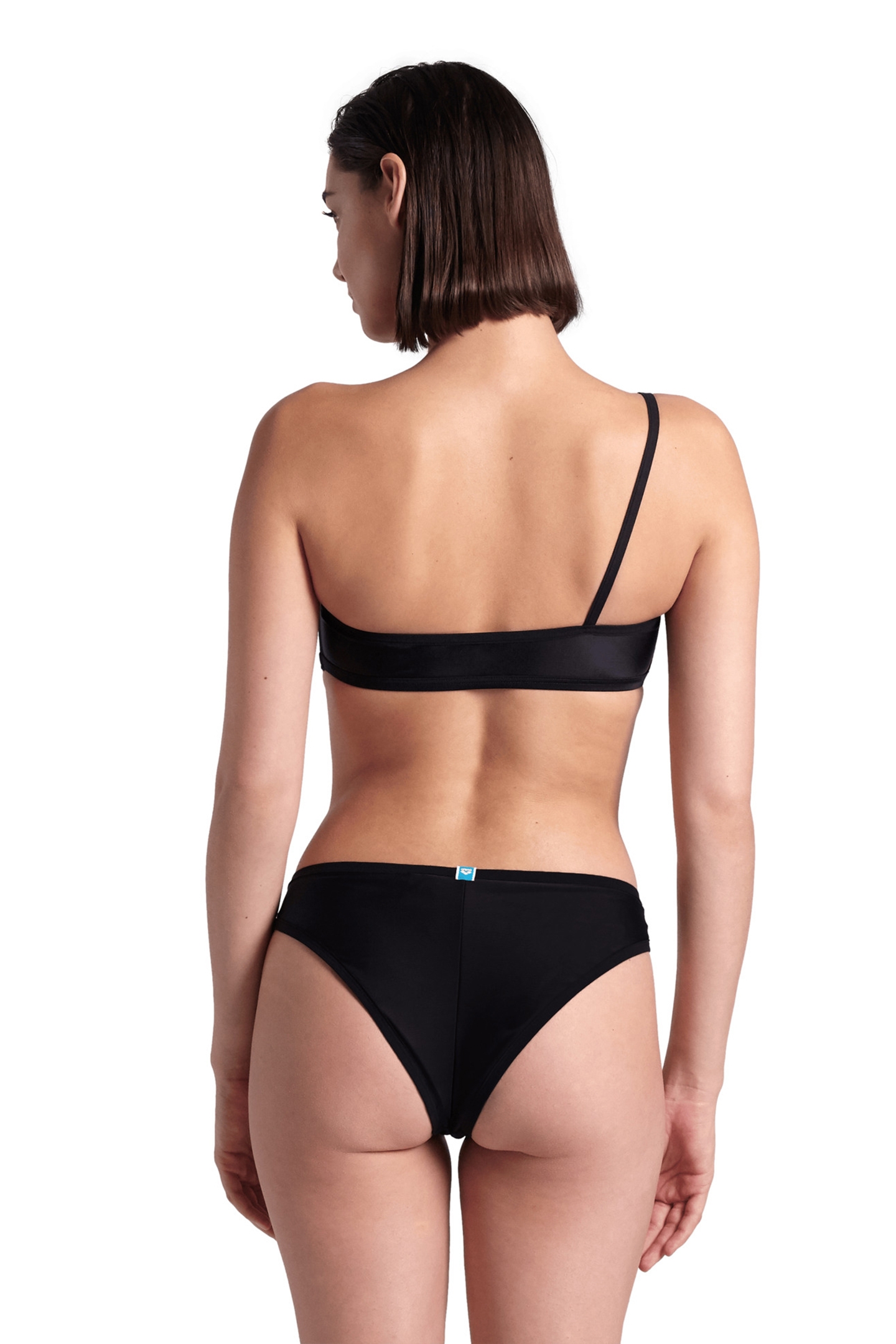 WOMEN'S ARENA LOGO SINGLE SHOULDER BIKIN WHITE MULTI-BLACK-B 3