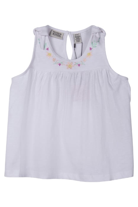 GIRLS S&S SLUB JERSEY FASHION TOP WHITE TRADITIONAL 1