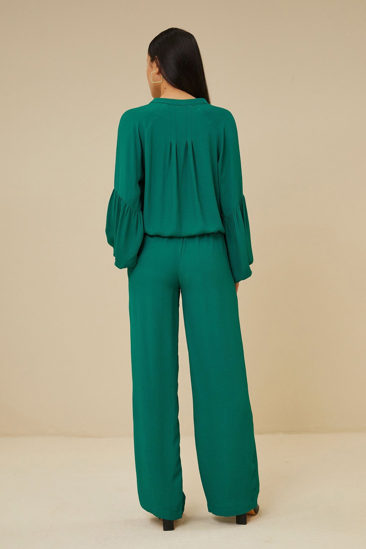 ROBYN SATIN STRIPE PANT EVERGREEN 2