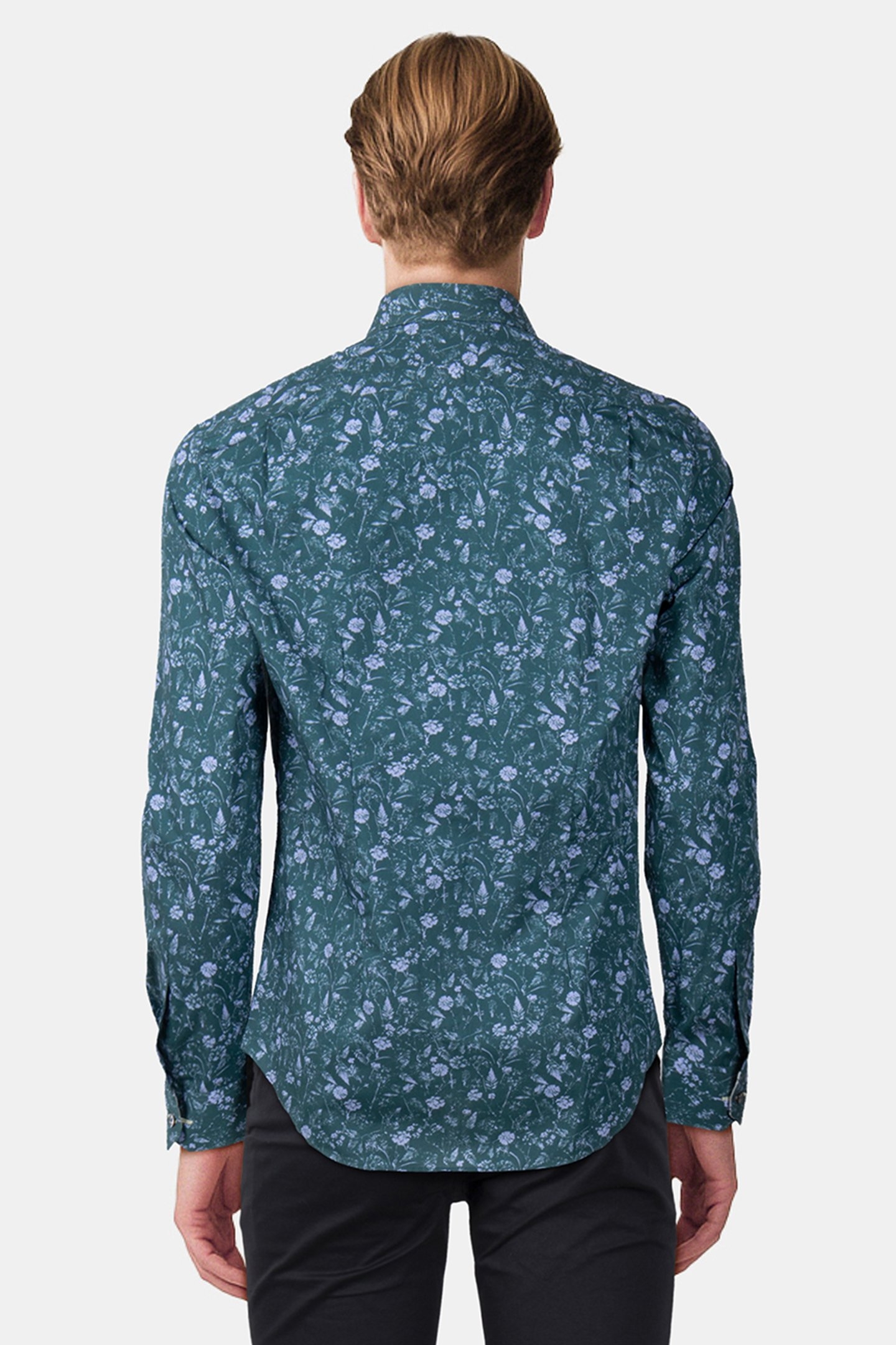 S/C TAILORED FIT SHIRT PETROL BLUE 2