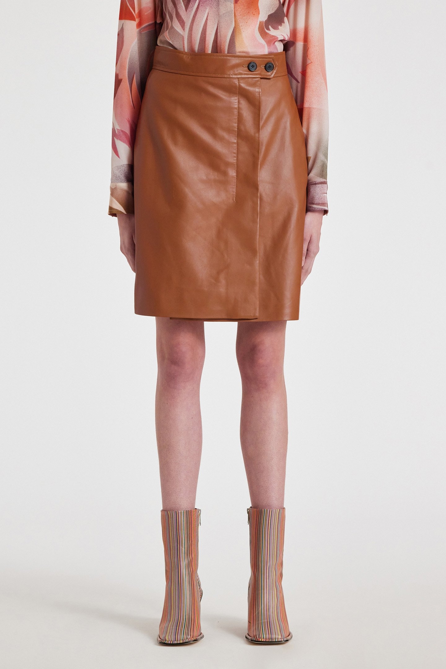 WOMENS SKIRT LEATHER TAN 1