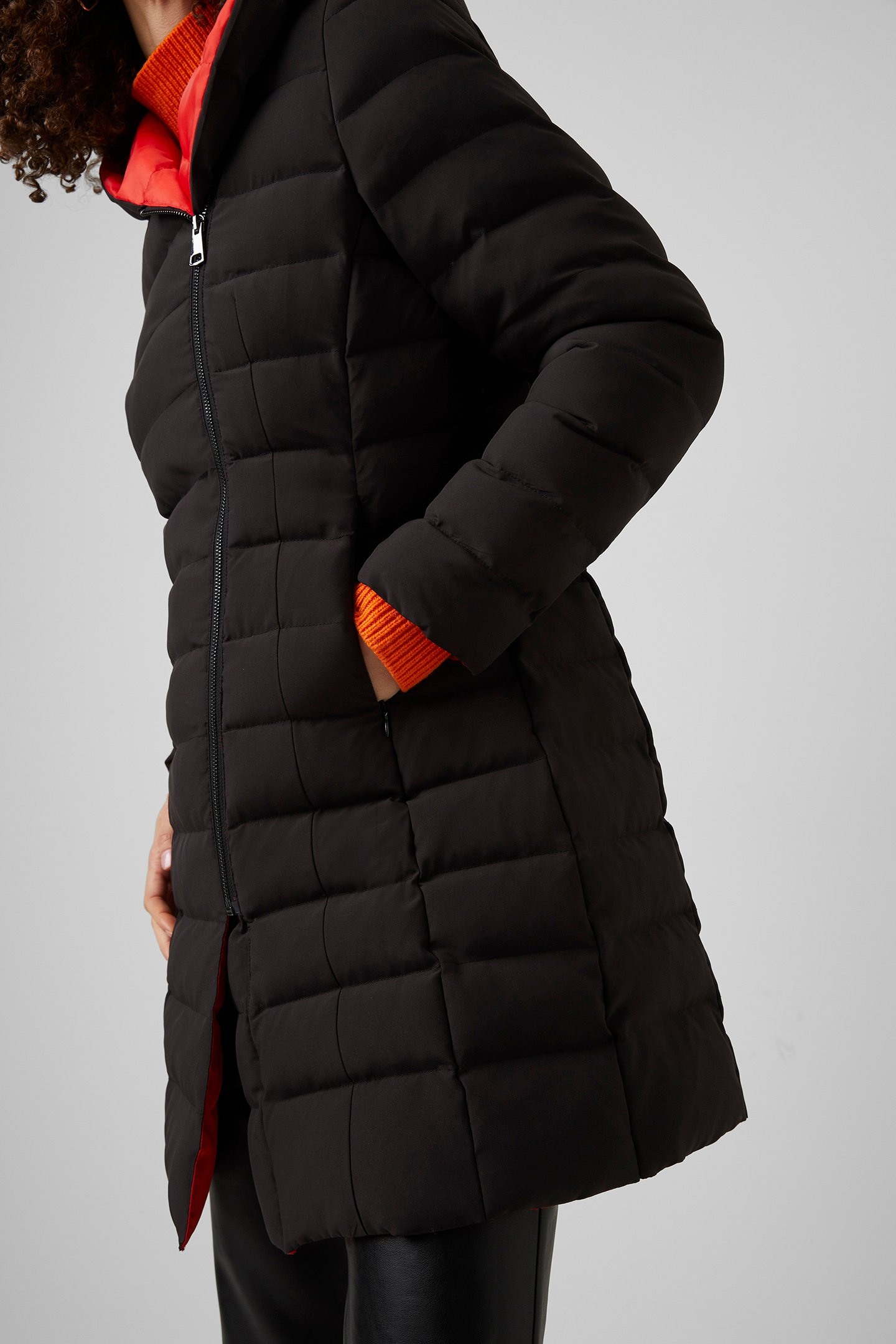 IOLANI PUFFER COAT BLACK/ SETTING SUN 4