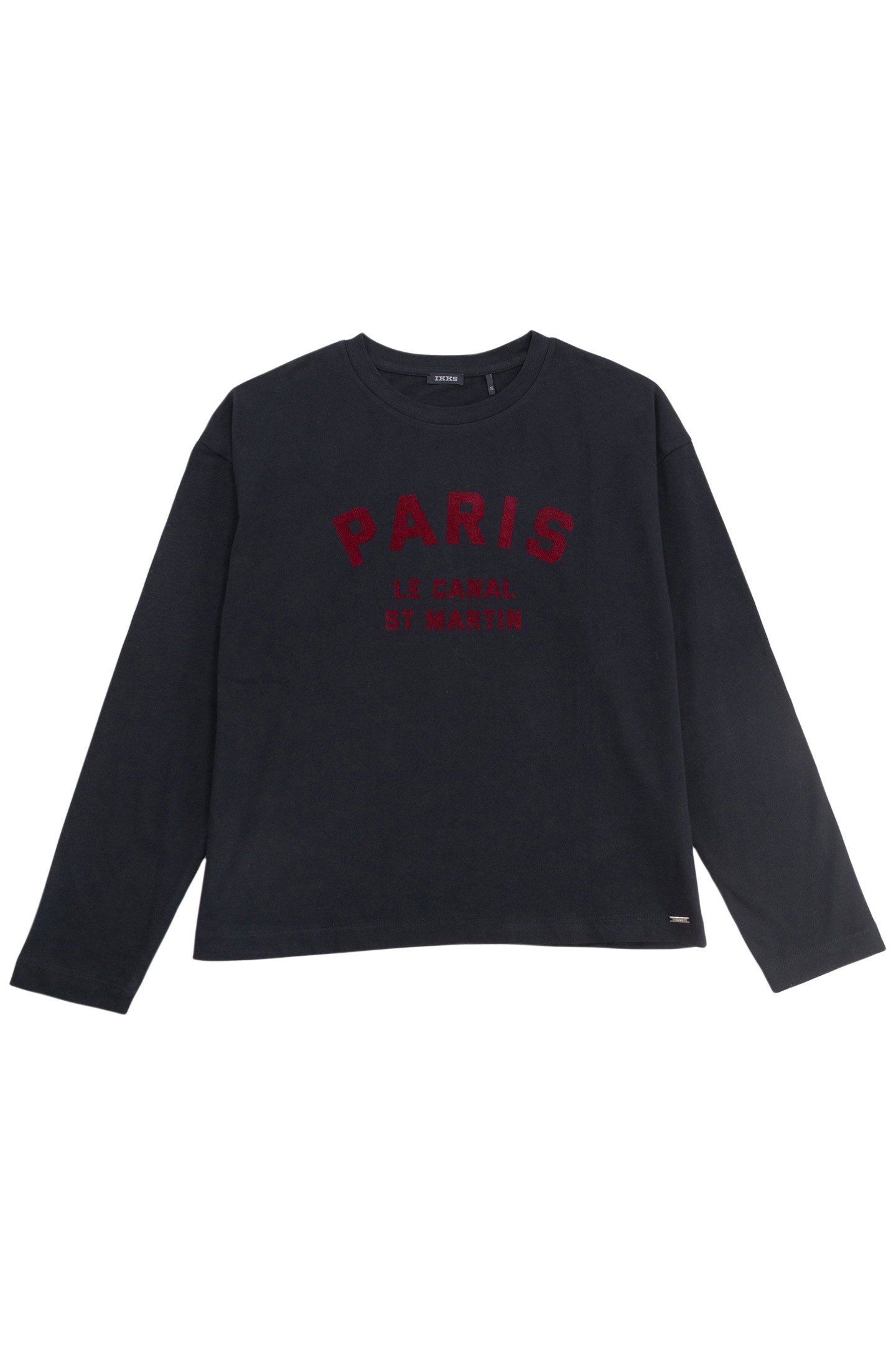 BLACK T-SHIRT WITH VELOUR FLOCKED MESSAGE FOR GIRL 1