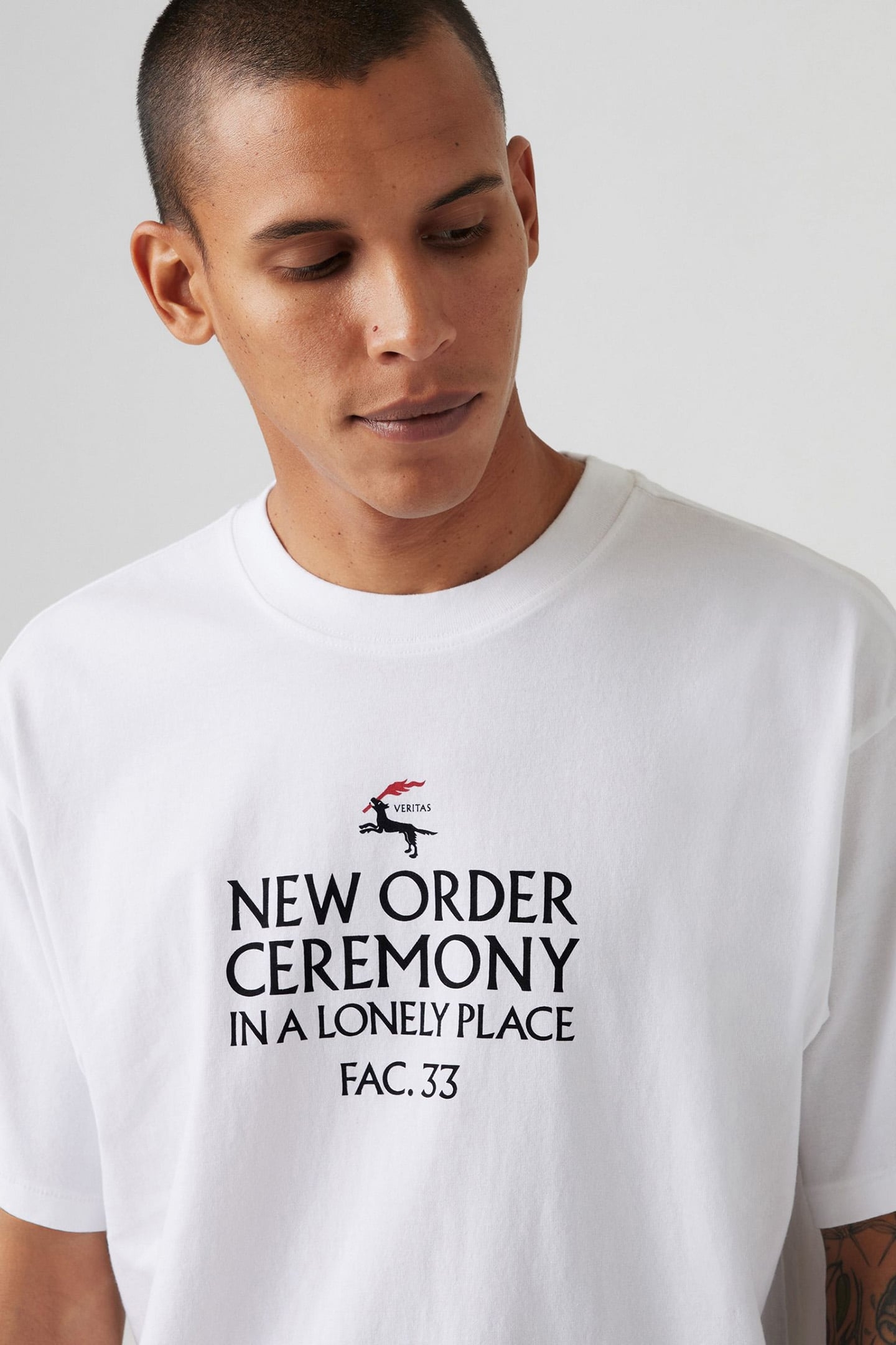 BAND TEE NEW ORDER CEREMONY WHITE GRAPH 5