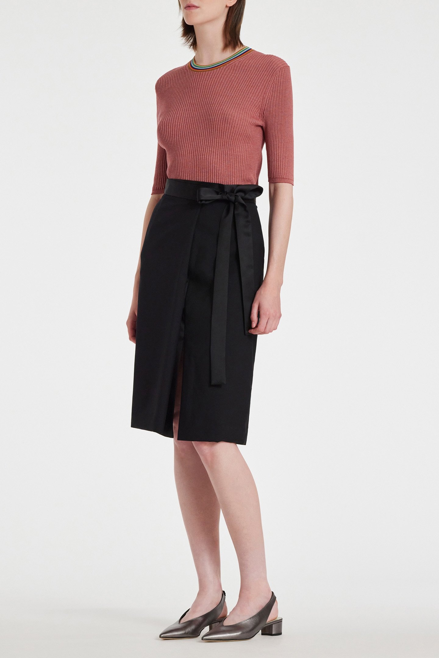 KNITTED SS SWEATER CREW NECK CORAL RED 3