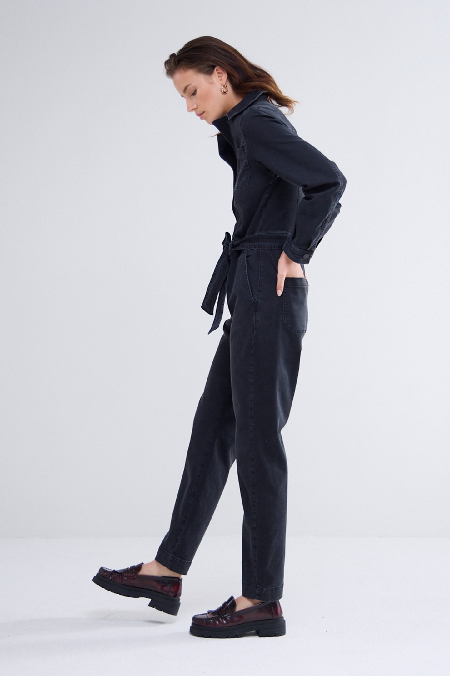 DENIM JUMPSUIT COMFORT STRETCH DENIM BLACKS 4