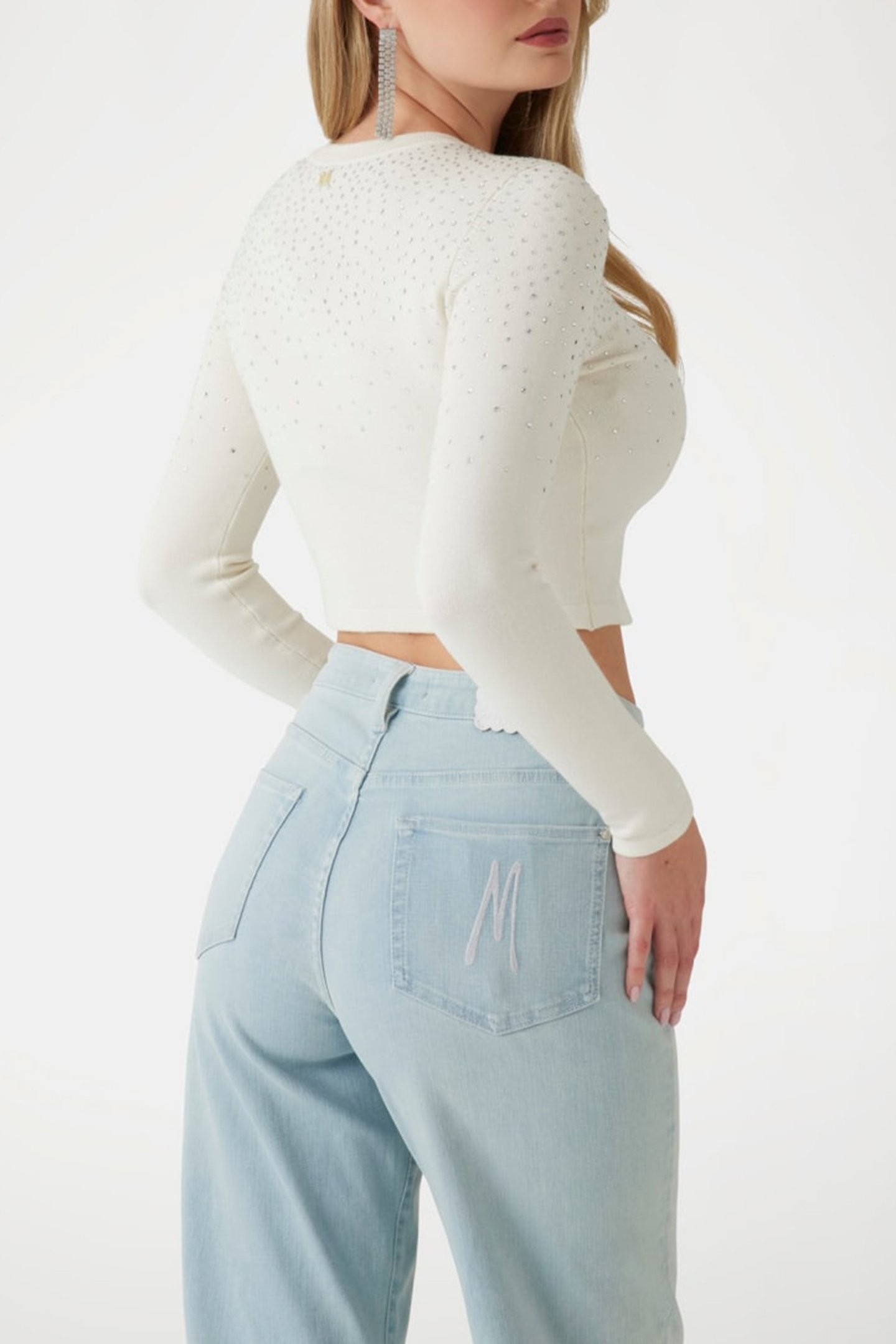 JEN LS CARDI SWEATER PALE PEARL MULTI 2