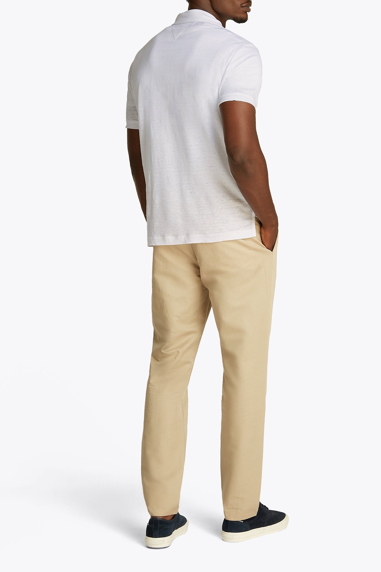 PURE LINEN REG POLO WHITE 3