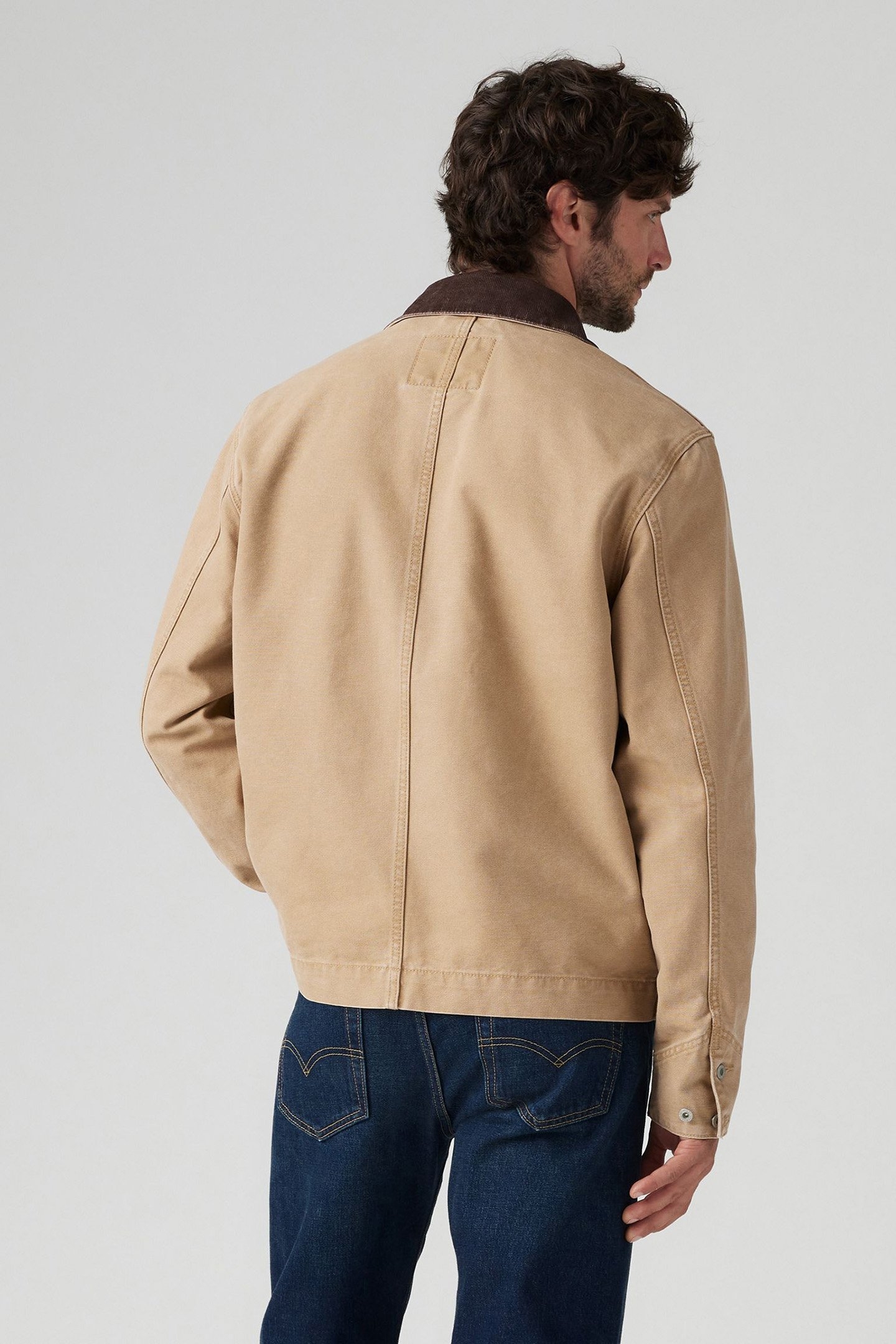 FULL ZIP MECHANICS BARN JACKET IN TAN 2
