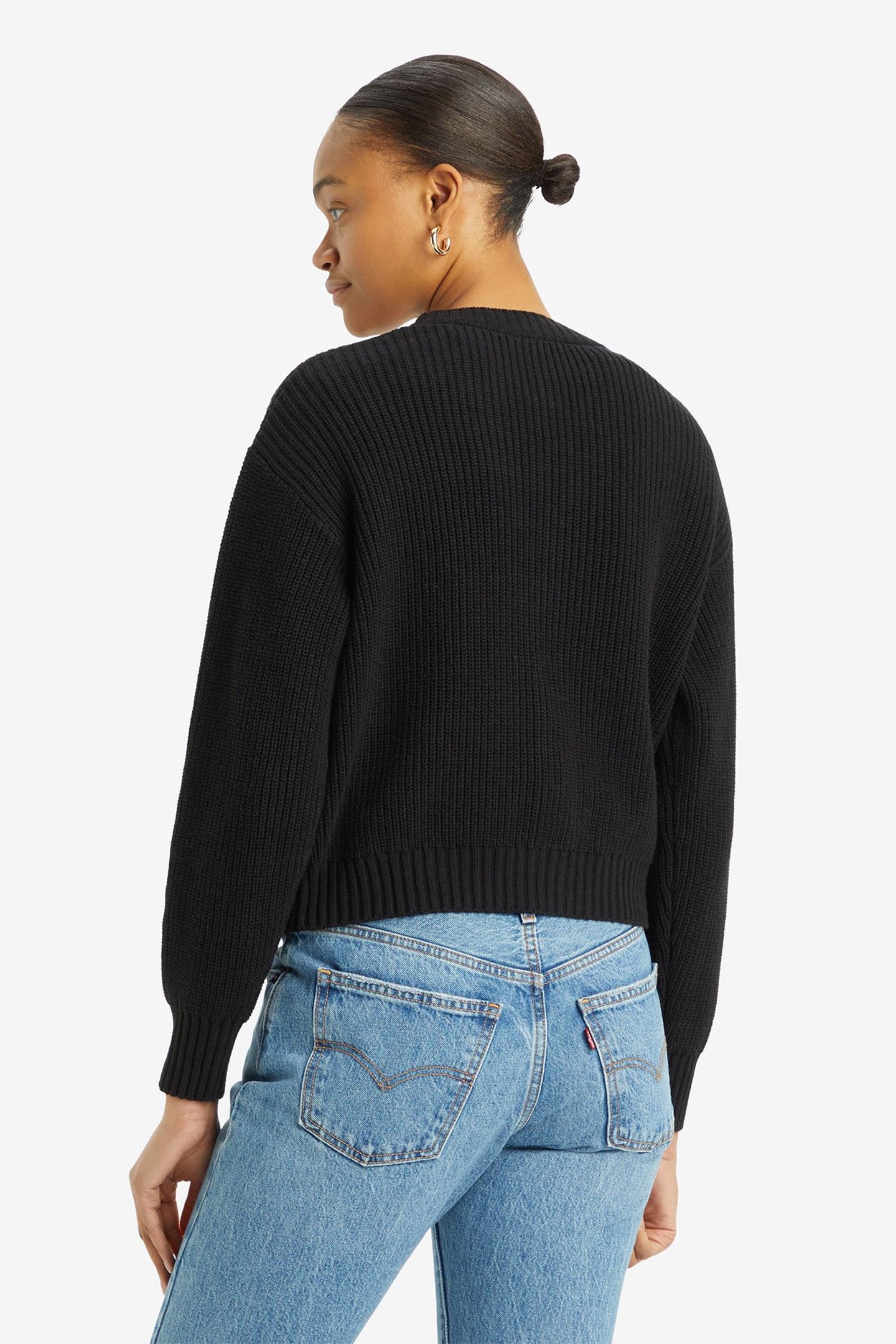 SNOWFLAKE CARDIGAN CAVIAR COTTON/POLY 2