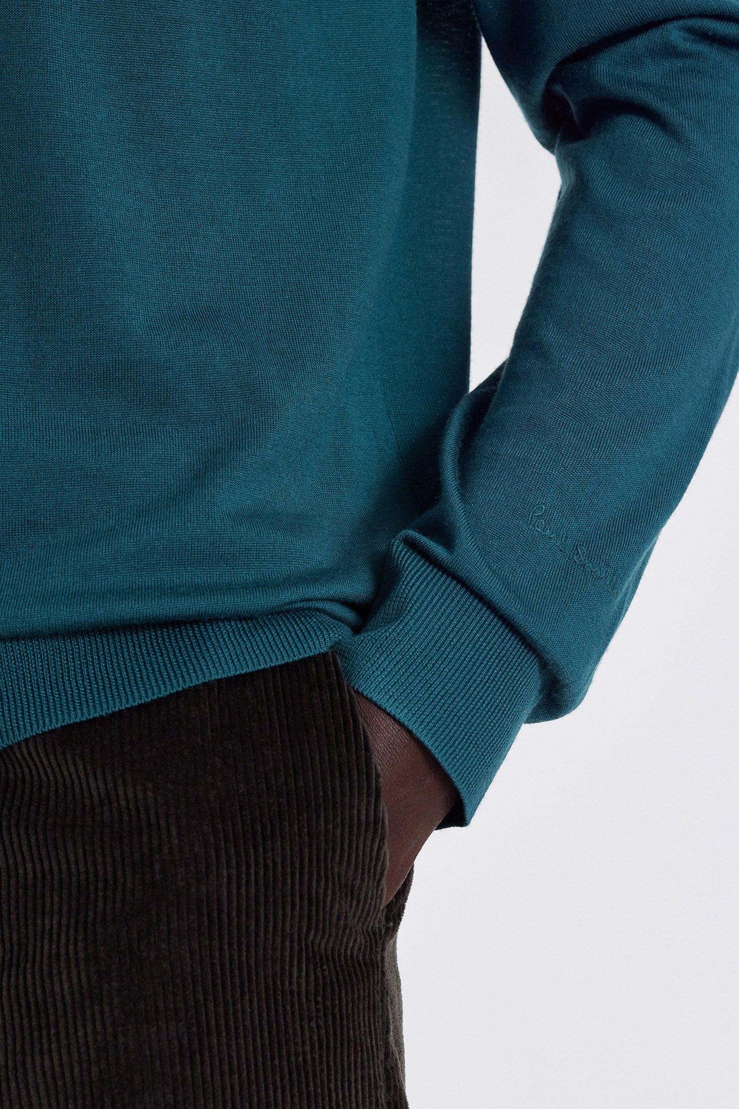 MENS SWEATER V NECK PETROL BLUE 5