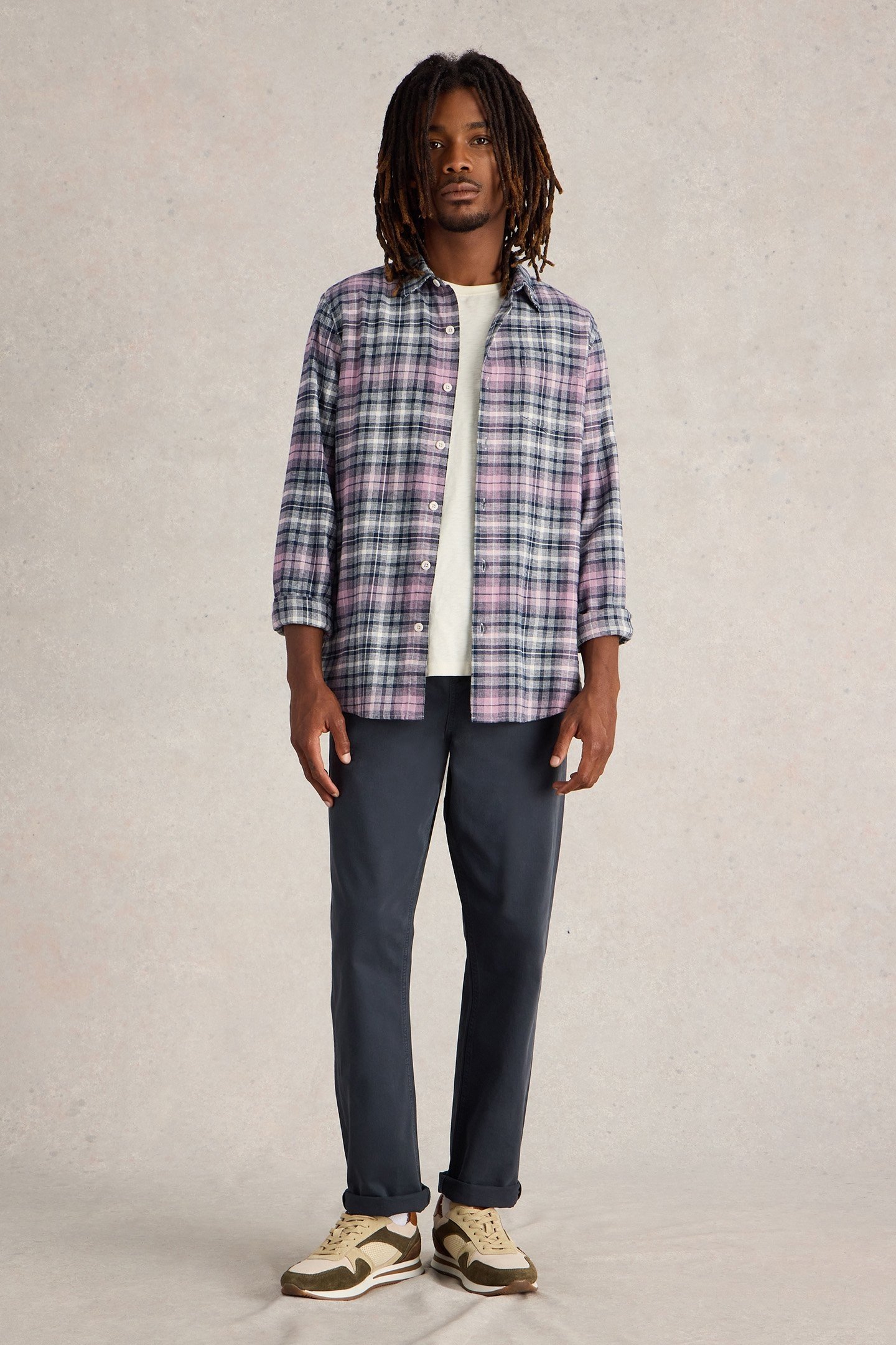 LS CHECK SHIRT PINK MULTI 1