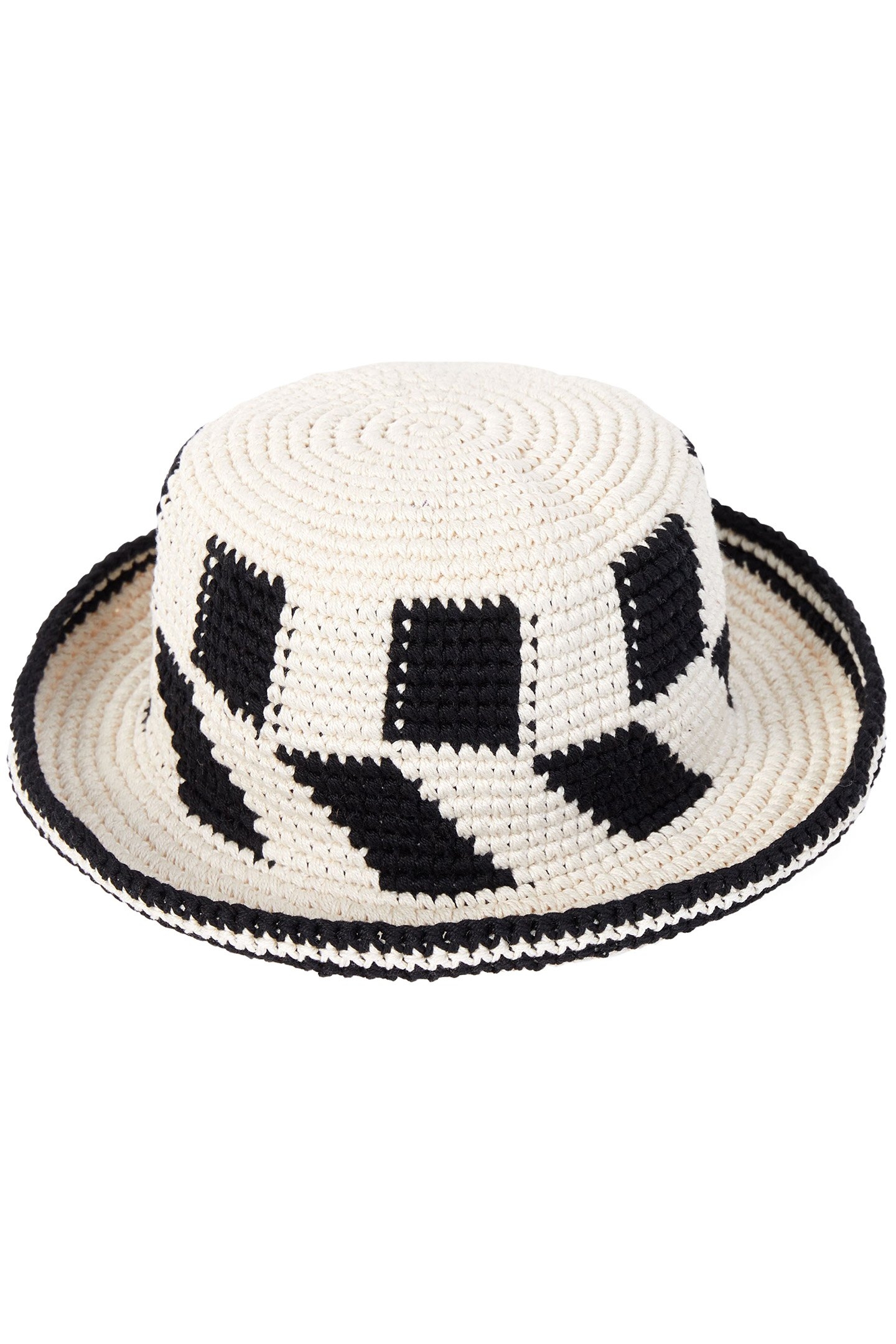CROCHET HAT ECRU/BLACK 1