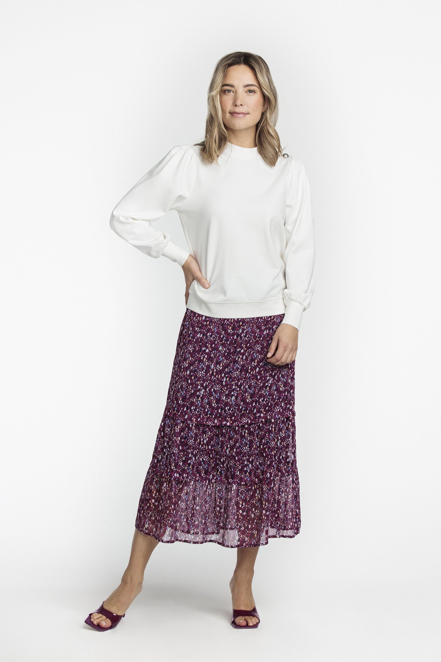 SKIRT COLORFUL DOTS PRINT REDS 4