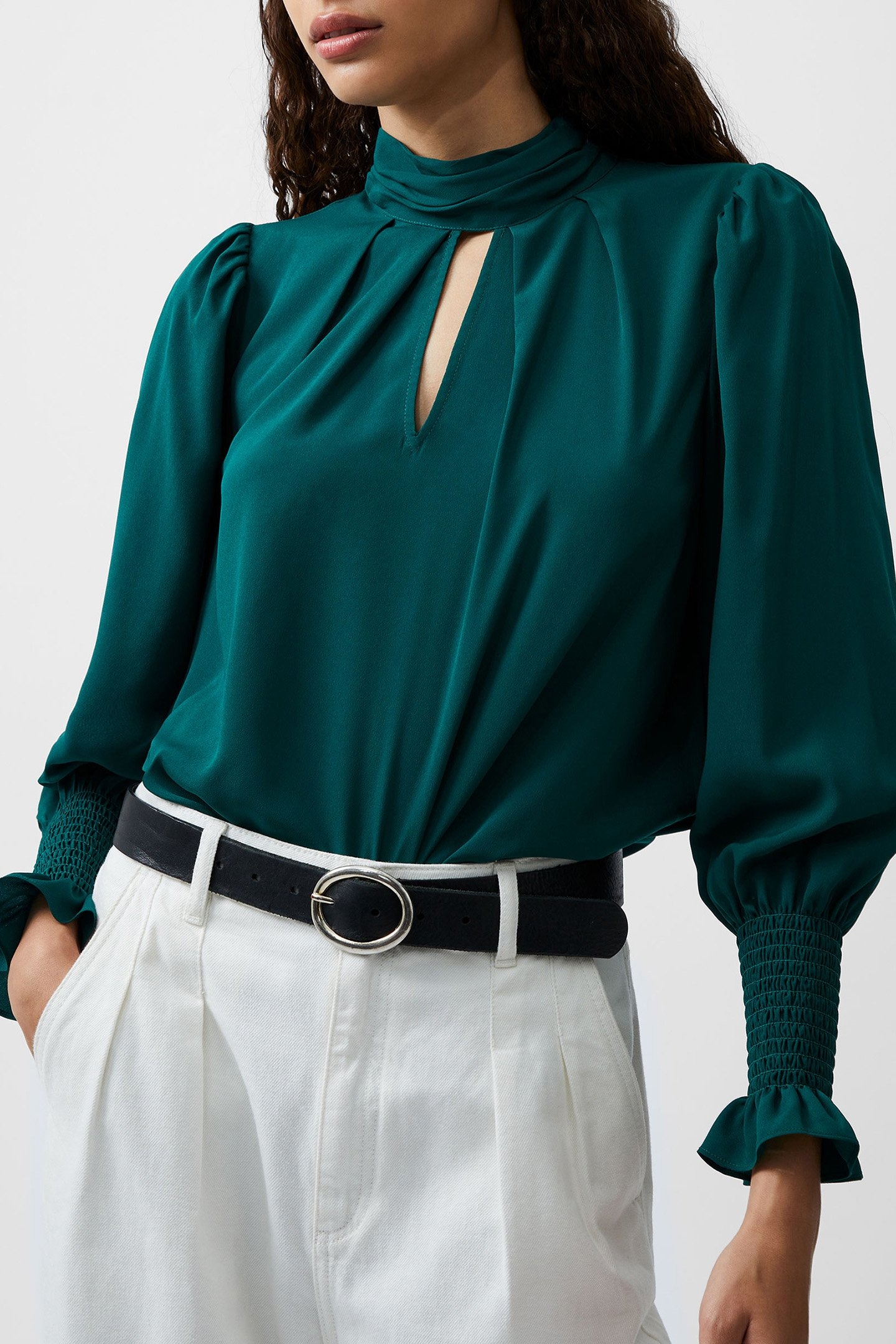 CREPE LIGHT HIGH NK L.S TOP FOREST GREEN 4