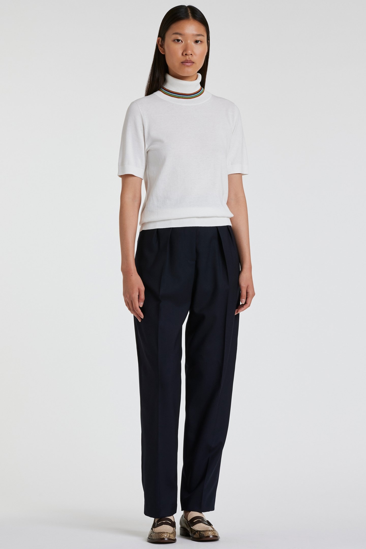 WOMENS KNITTED SS TOP PARCHMENT 3