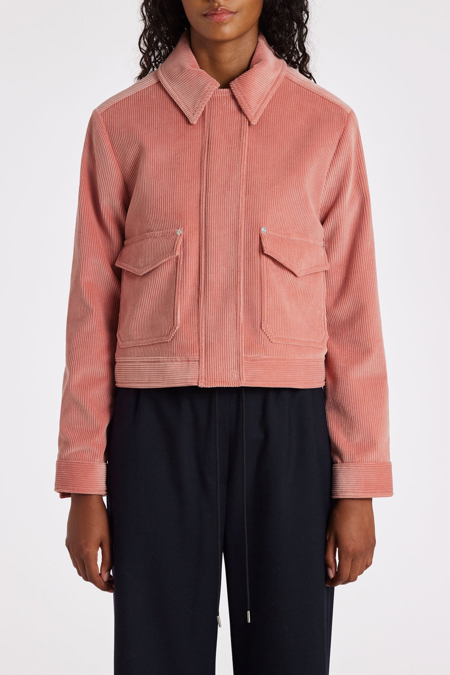 WOMENS JACKET CORD POWDER PINK 1