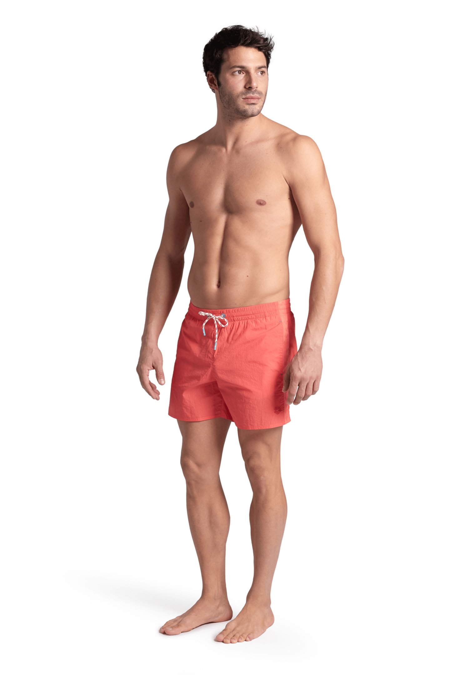 MEN'S ARENA TEAM STRIPE BEACH SHORT SOLI CALYPSO CORAL 3