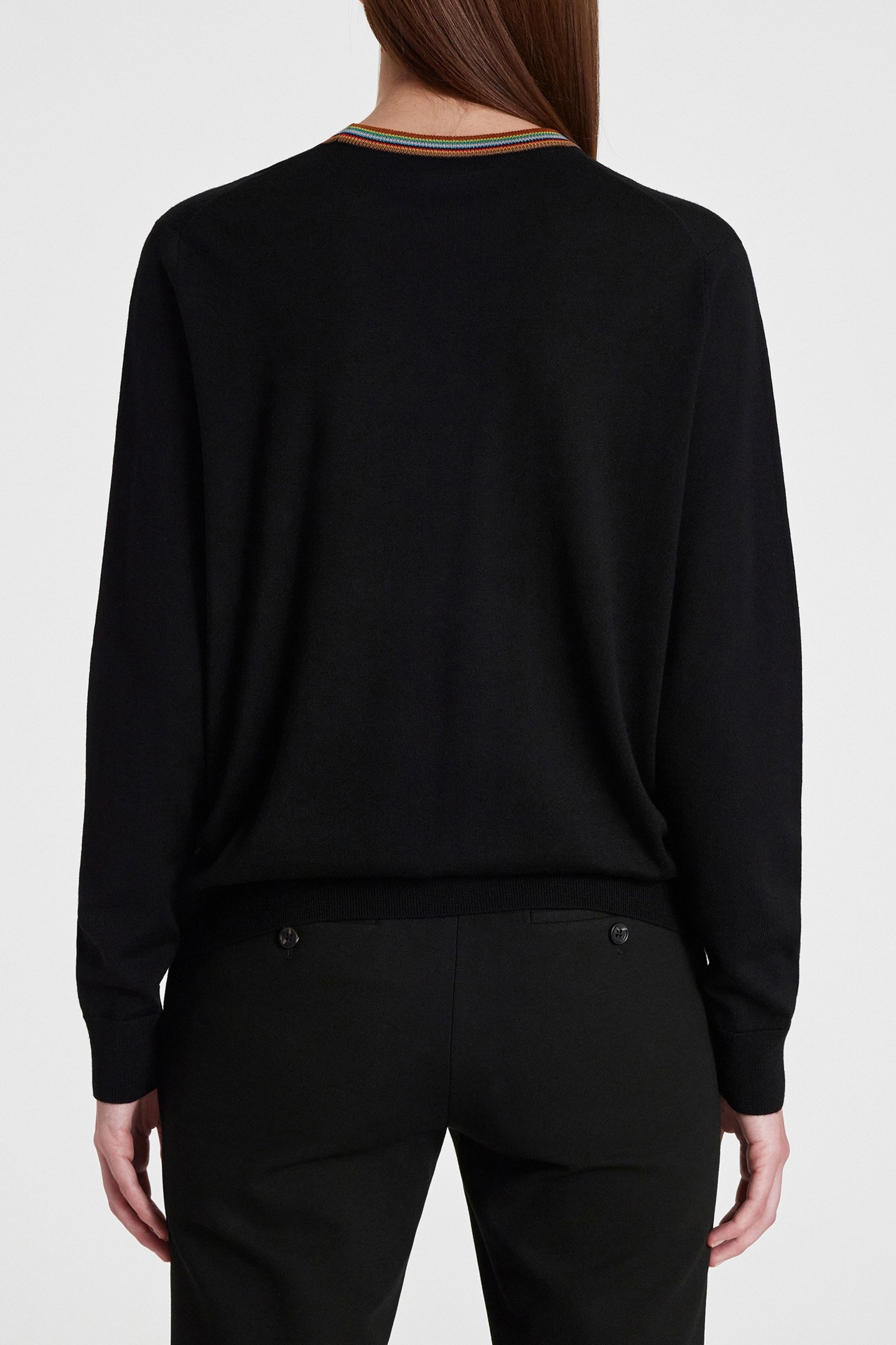 WOMENS KNITTED SWEATER CREW NECK BLACK 2