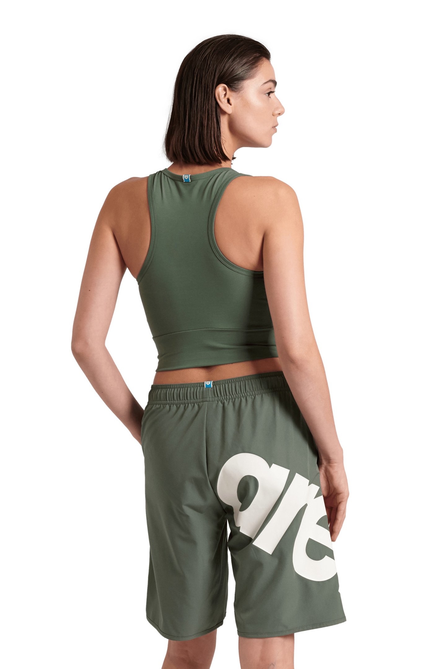 WOMEN'S ARENA LOGO BERMUDA SAGE-WHITE 2