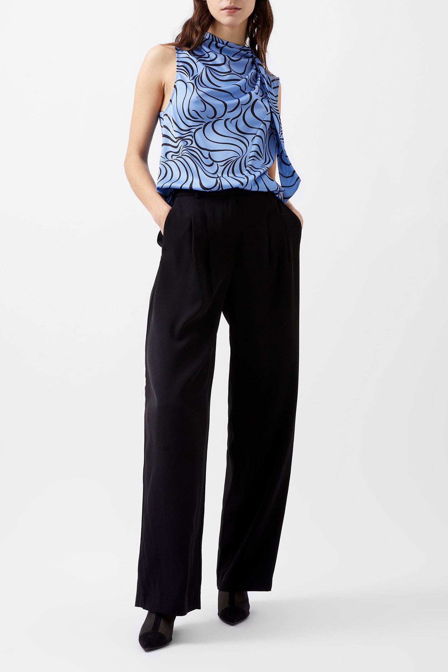 FELECIA ELIZA TOP DUSTED BLUE/BLACKOUT 2